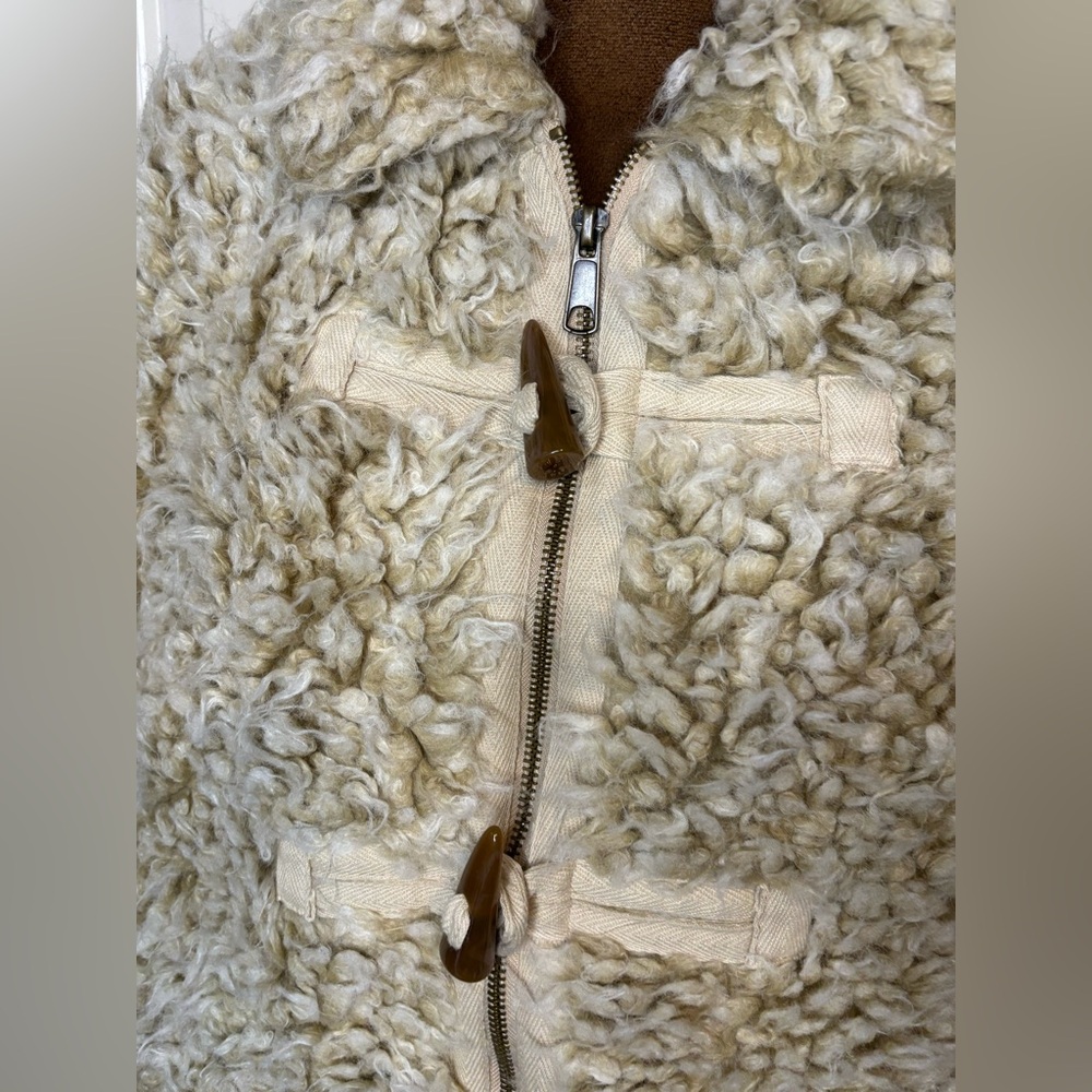 Anthropologie Brenna Faux Fur Cream Teddy Jacket Size Medium - Picture 9 of 16